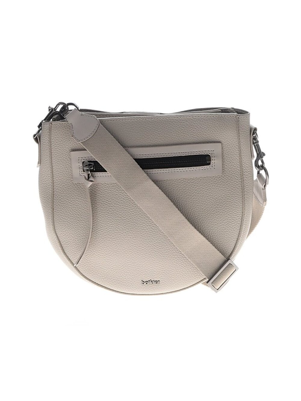 Botkier New York Gray Tan Solid Leather Crossbody Satchel Bag